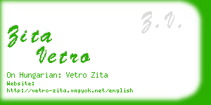 zita vetro business card